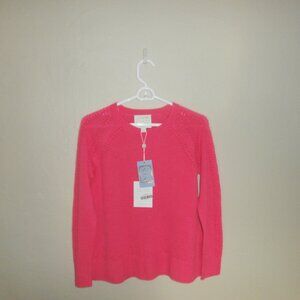 NWT Sail to Sable Hot Pink Wool & Cashmere Pullover Sweater